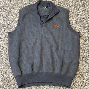 Fairway & Greene Italian Merino Wool Dark Gray V-Neck Sweater Vest